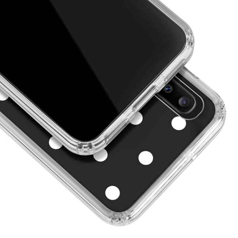 Black and White Polka Dots Galaxy A20 Clear Case